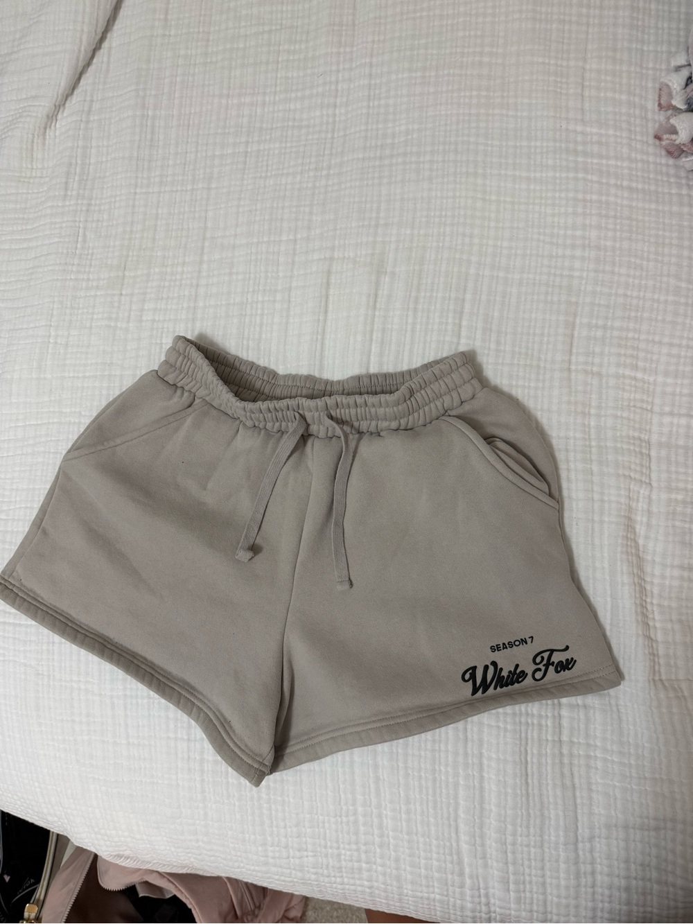 White Fox Boutique Taupe Drawcord Athletic Shorts